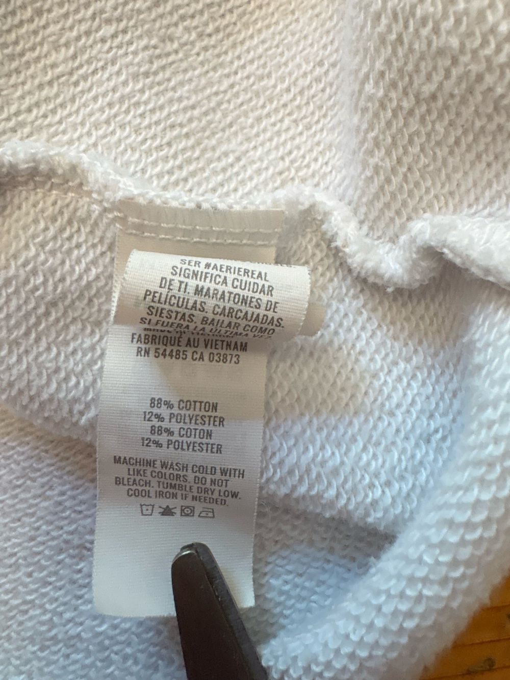 Aerie Cropped Hoodie Large White Oversized Fleece Pullove - Picture 6 of 8